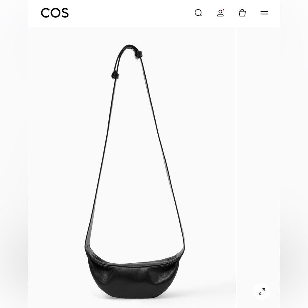 COS Swing Micro Crossbody Black Leather Shoulder Bag